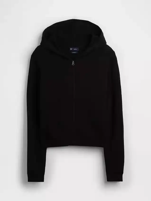 Pull à capuche ample zippé 100 % coton