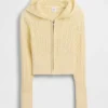 Pull à capuche zippé en maille torsadée pour enfant