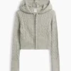 Pull à capuche zippé en maille torsadée pour enfant