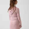 Pull à capuche zippé en maille torsadée pour enfant