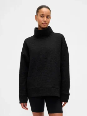 Pull à col cheminée en maille jacquard matelassée GapFit