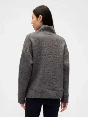 Pull à col cheminée en maille jacquard matelassée GapFit