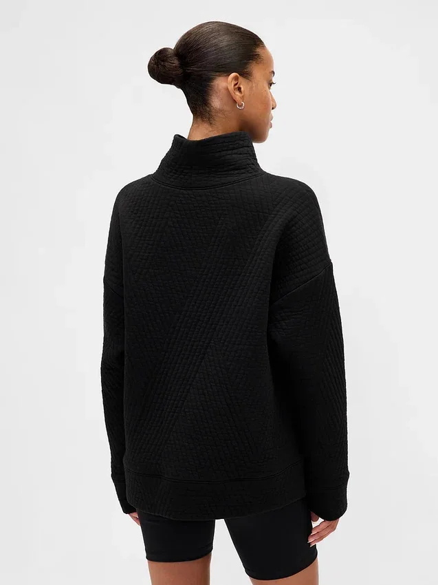 Pull à col cheminée en maille jacquard matelassée GapFit
