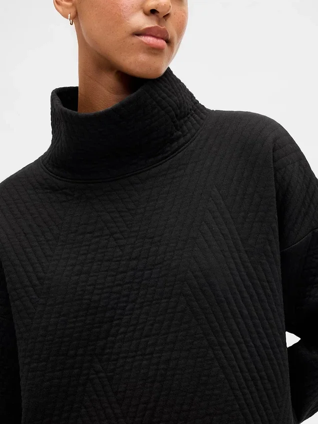 Pull à col cheminée en maille jacquard matelassée GapFit