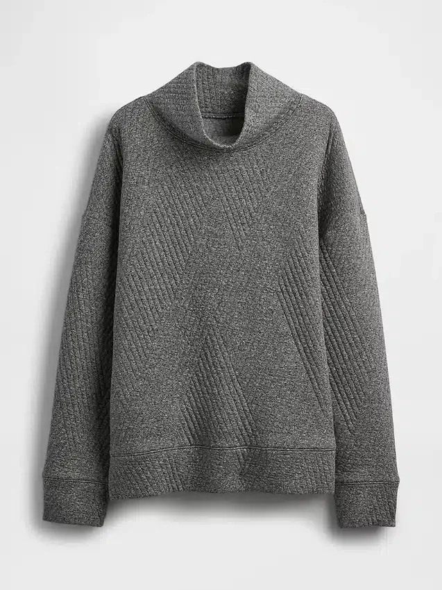 Pull à col cheminée en maille jacquard matelassée GapFit