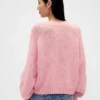 Pull à col rond ample en mélange de coton