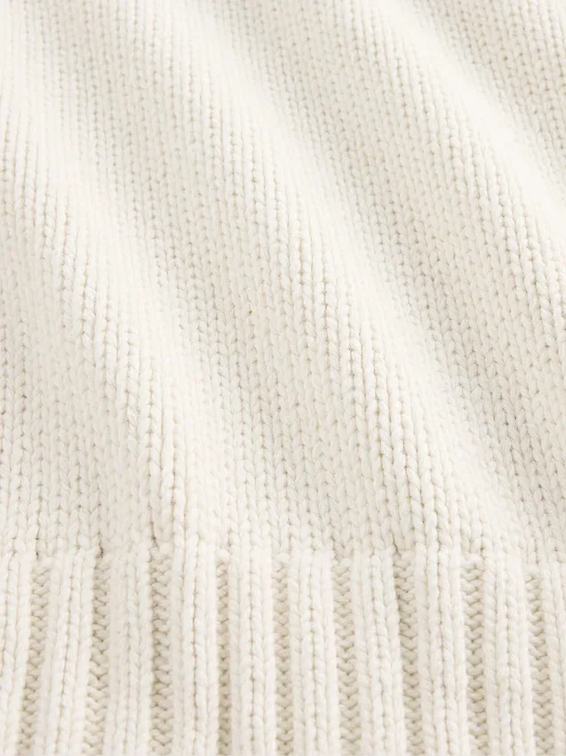 Pull à col rond ample en mélange de coton