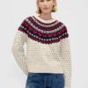 Pull à col rond et manches raglan en mélange de coton