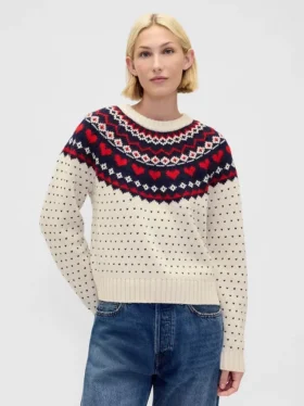 Pull à col rond et manches raglan en mélange de coton