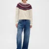 Pull à col rond et manches raglan en mélange de coton