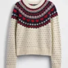 Pull à col rond et manches raglan en mélange de coton