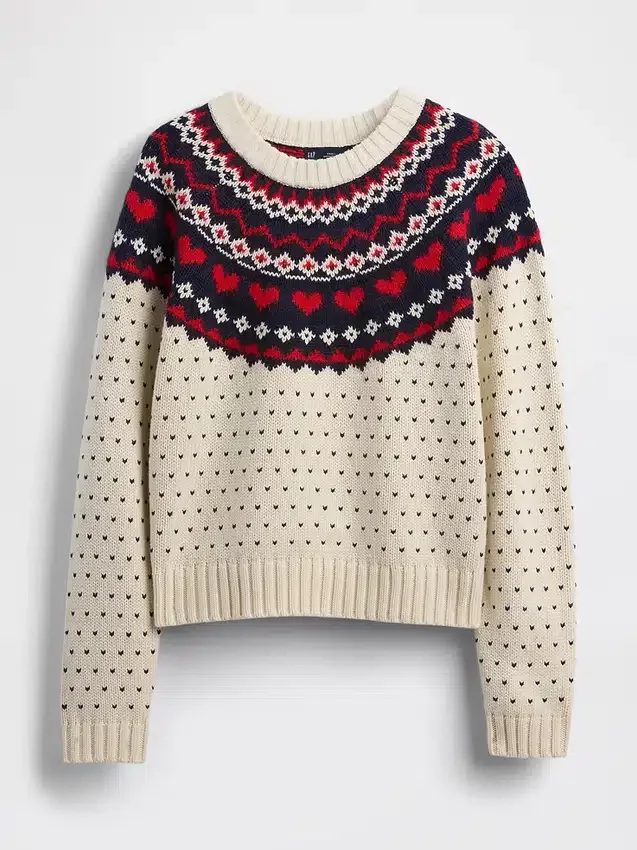 Pull à col rond et manches raglan en mélange de coton