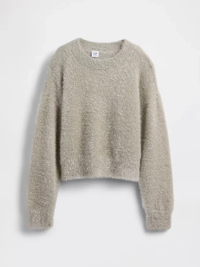 Pull à col rond métallisé « Eyelash » pour enfant