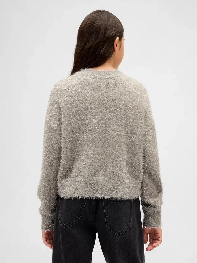 Pull à col rond métallisé « Eyelash » pour enfant