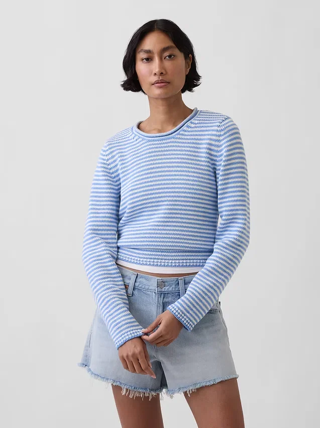 Pull à col roulé 100 % coton
