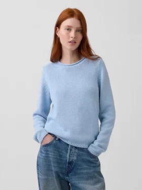 Pull à col roulé 100 % coton