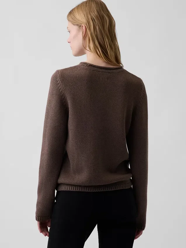 Pull à col roulé 100 % coton
