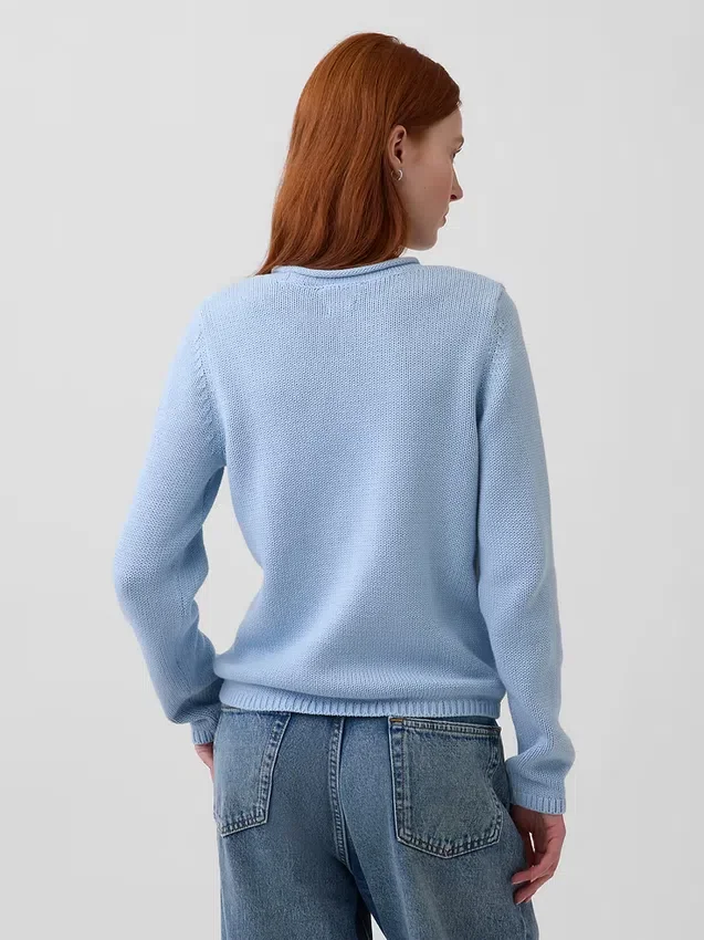 Pull à col roulé 100 % coton