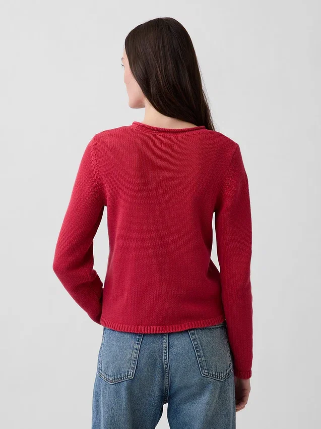 Pull à col roulé 100 % coton