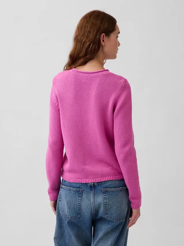 Pull à col roulé 100 % coton