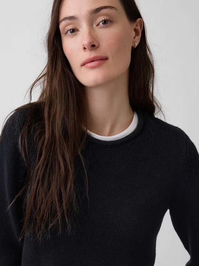 Pull à col roulé 100 % coton