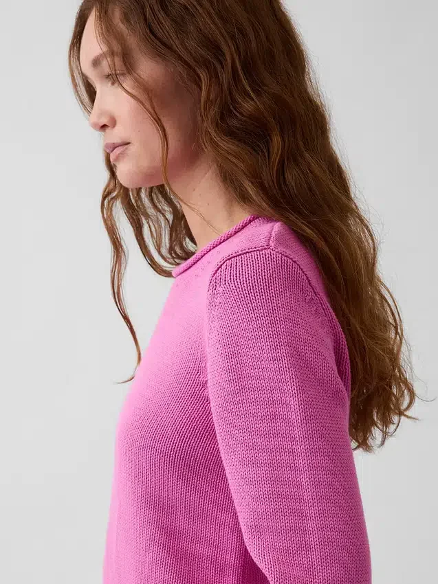 Pull à col roulé 100 % coton
