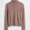 Pull à col roulé 100 % laine mérinos