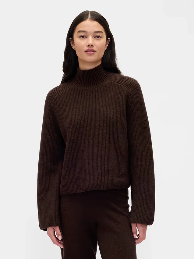 Pull à col roulé CashSoft en maille « shaker »