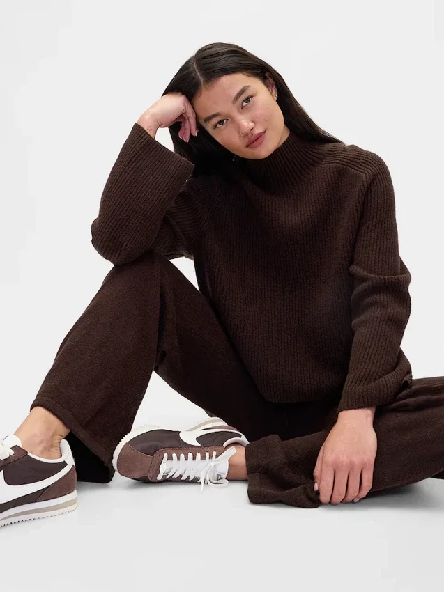 Pull à col roulé CashSoft en maille « shaker »