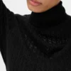 Pull à col roulé en maille pointelle