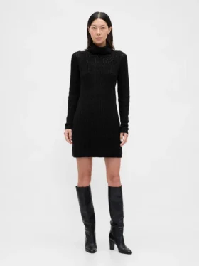 Pull à col roulé en maille Pointelle CashSoft