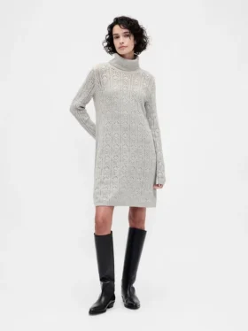 Pull à col roulé en maille pointelle CashSoft