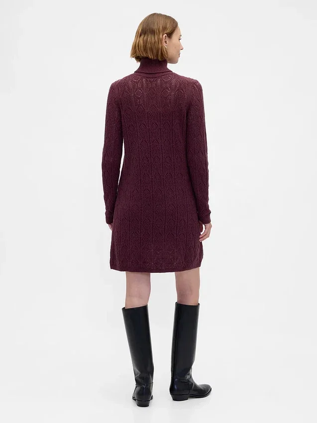 Pull à col roulé en maille pointelle CashSoft