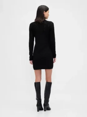 Pull à col roulé en maille Pointelle CashSoft