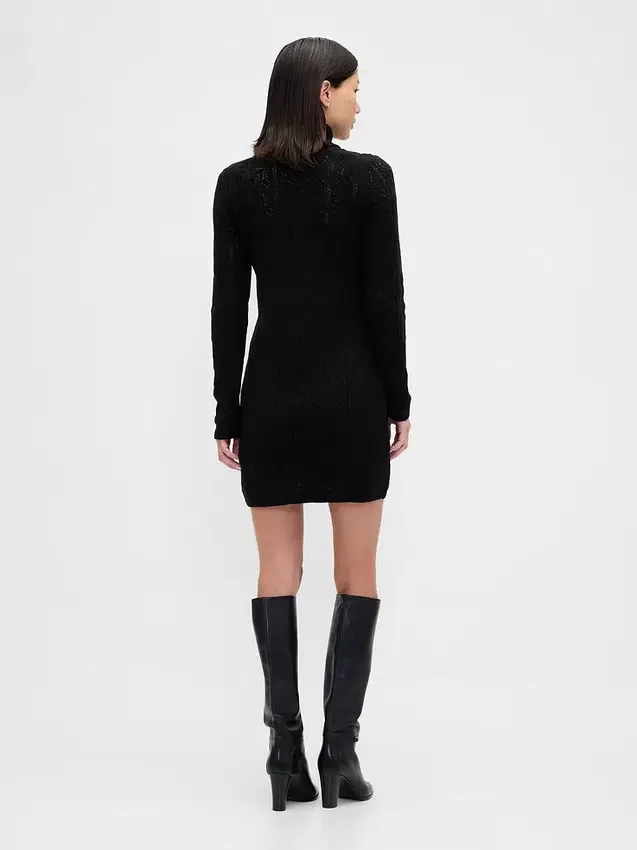 Pull à col roulé en maille Pointelle CashSoft