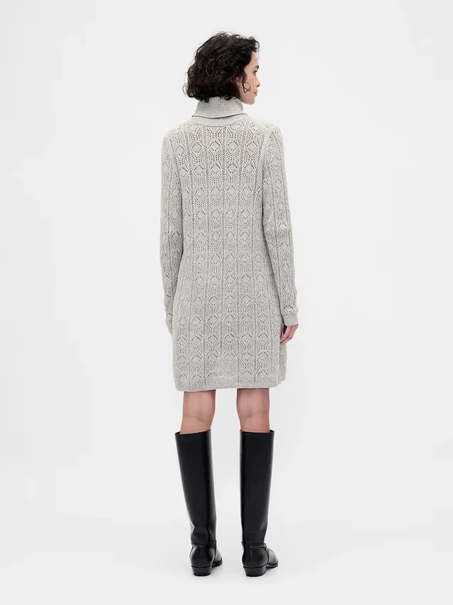 Pull à col roulé en maille pointelle CashSoft