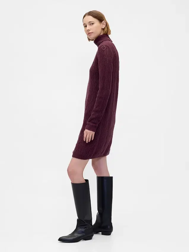 Pull à col roulé en maille pointelle CashSoft
