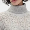Pull à col roulé en maille pointelle CashSoft