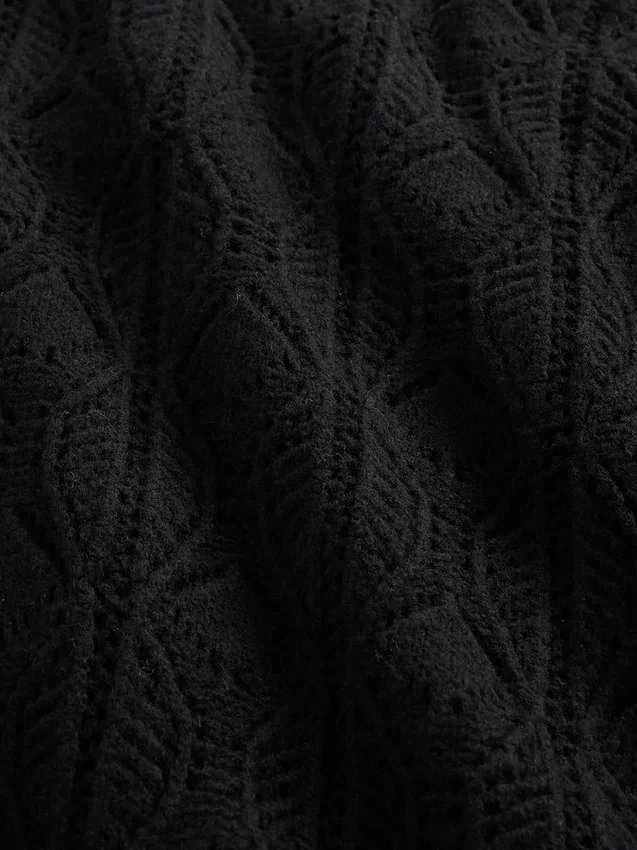 Pull à col roulé en maille Pointelle CashSoft