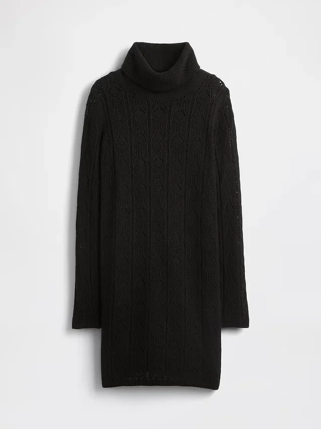 Pull à col roulé en maille Pointelle CashSoft