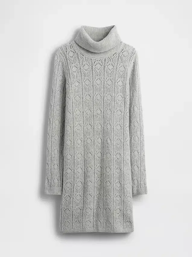 Pull à col roulé en maille pointelle CashSoft