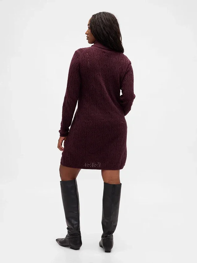 Pull à col roulé en maille pointelle CashSoft