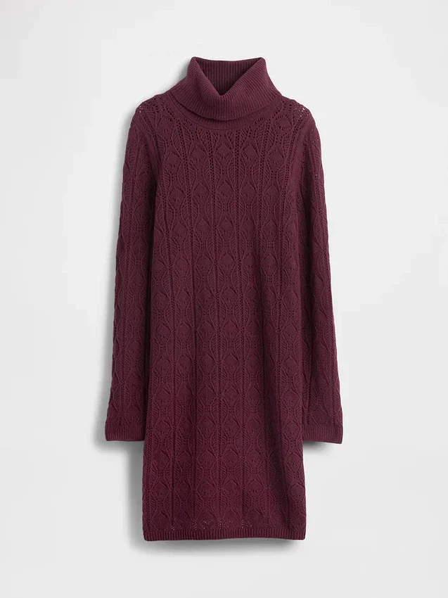 Pull à col roulé en maille pointelle CashSoft
