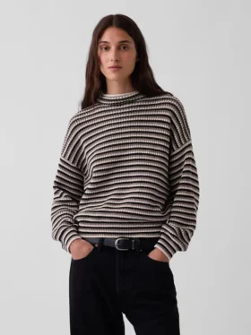 Pull à col roulé oversize 100 % coton