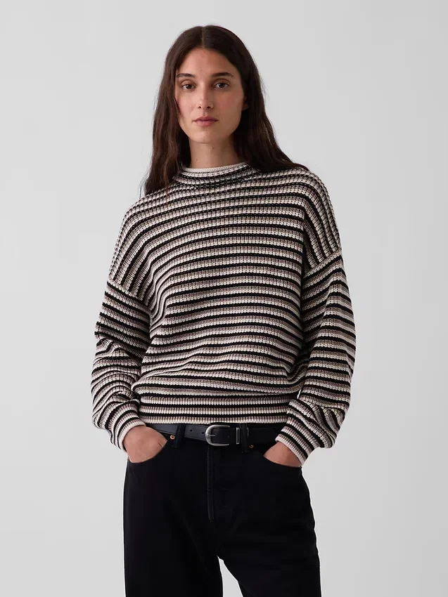 Pull à col roulé oversize 100 % coton