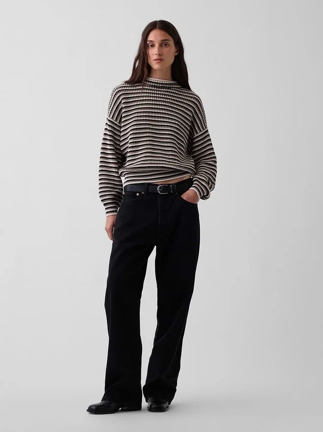 Pull à col roulé oversize 100 % coton