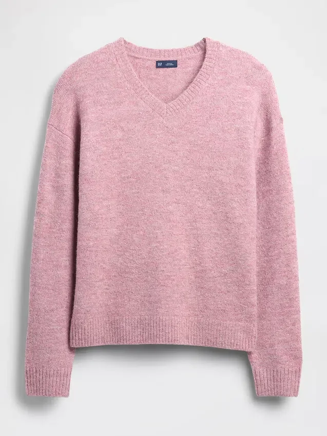 Pull court ample à col en V