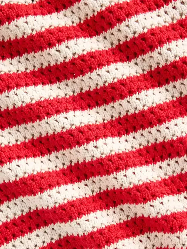 Pull court en coton 100 % au point de crochet