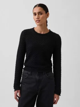 Pull court en pointelle 100 % coton