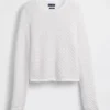 Pull court en pointelle 100 % coton